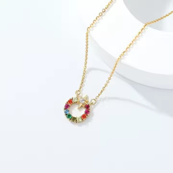 Rainbow Star Pendant Necklace