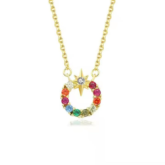 Rainbow Star Pendant Necklace