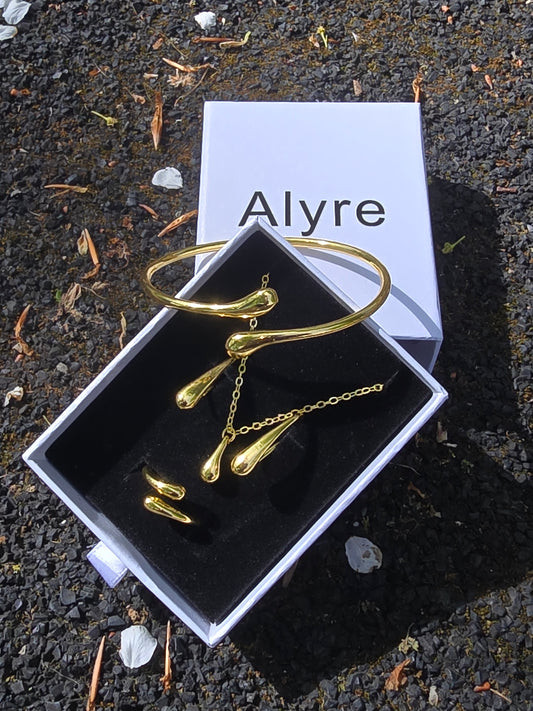 Gold Droplet Jewelry Set