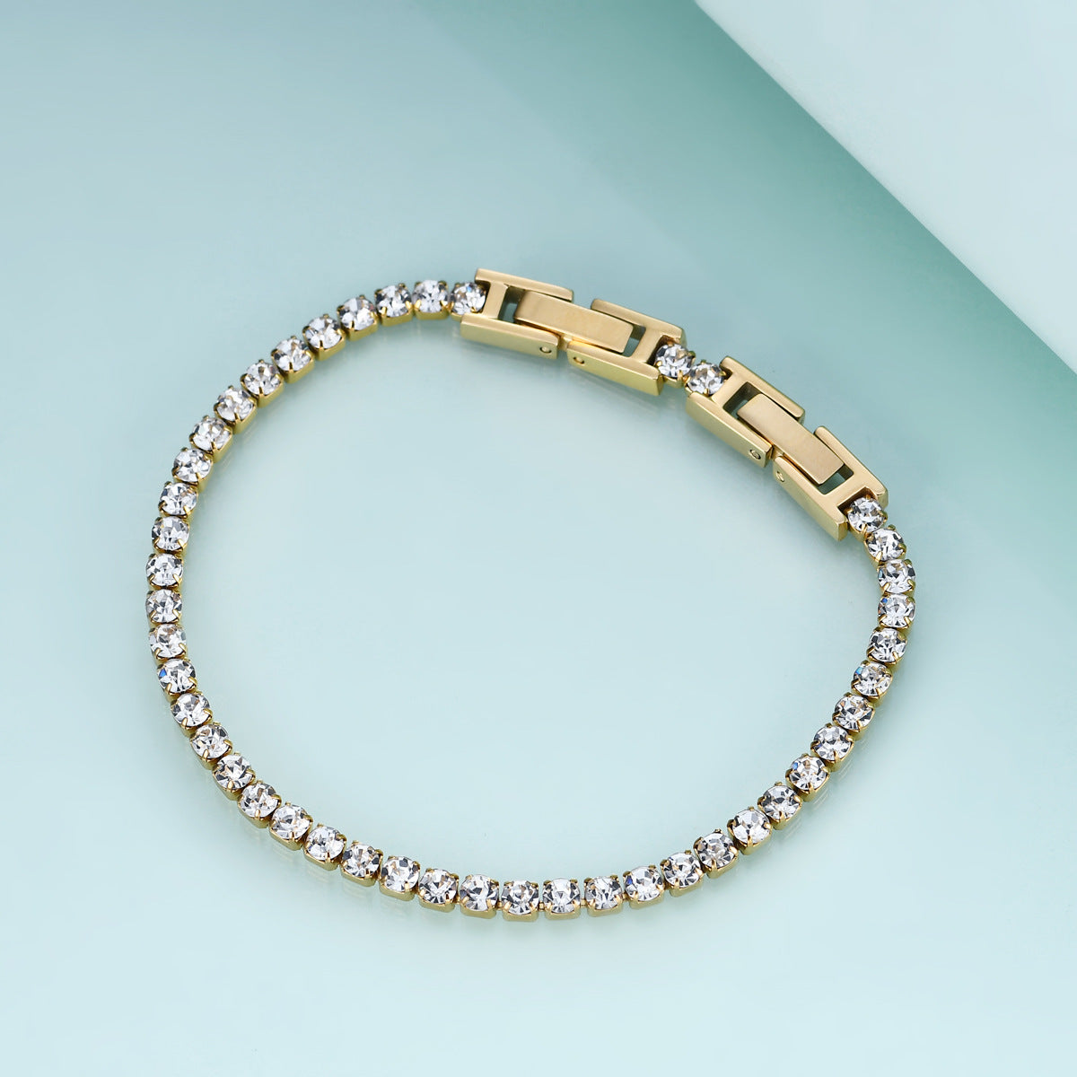 Gold & Crystal Link Bracelet